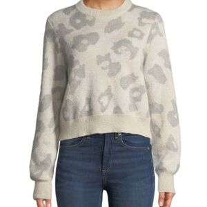 Rag & Bone Leopard-Print Mohair-Blend Crewneck Sweater